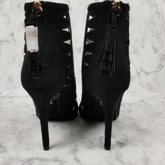 Black Ankle Zip Up Lita Open Toe size 7.5 - Picture 4 of 7